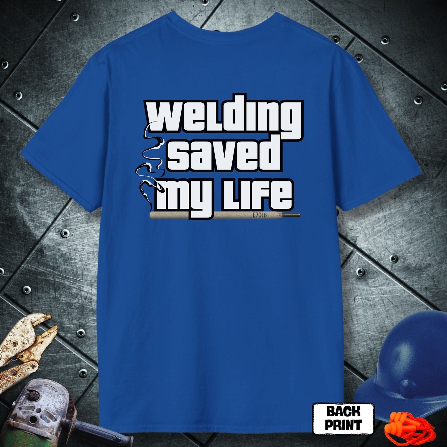 Royal Blue Welding saved my life Tshirt