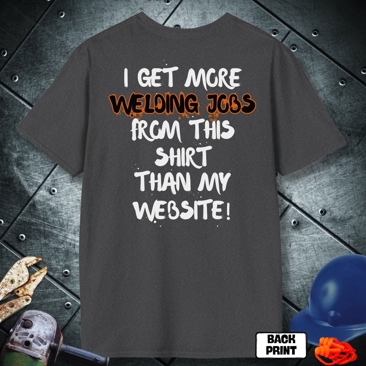 Dark Heather Tshirt Welding Hustle Magnet