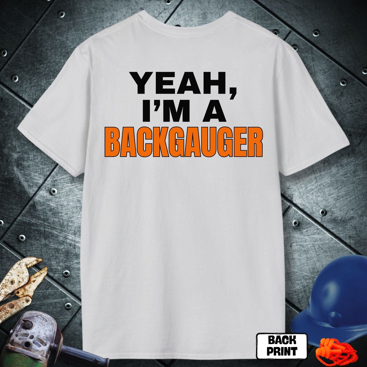 White Backgauger tshirt