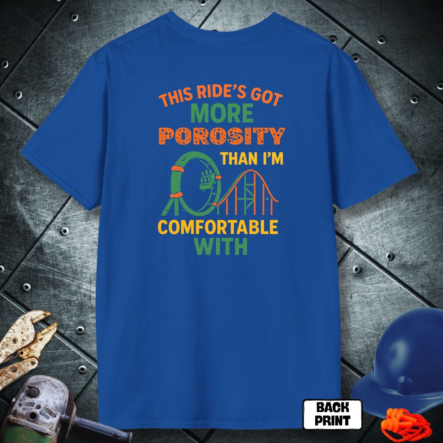 Royal Blue Roller Coaster Critic Welder TShirt