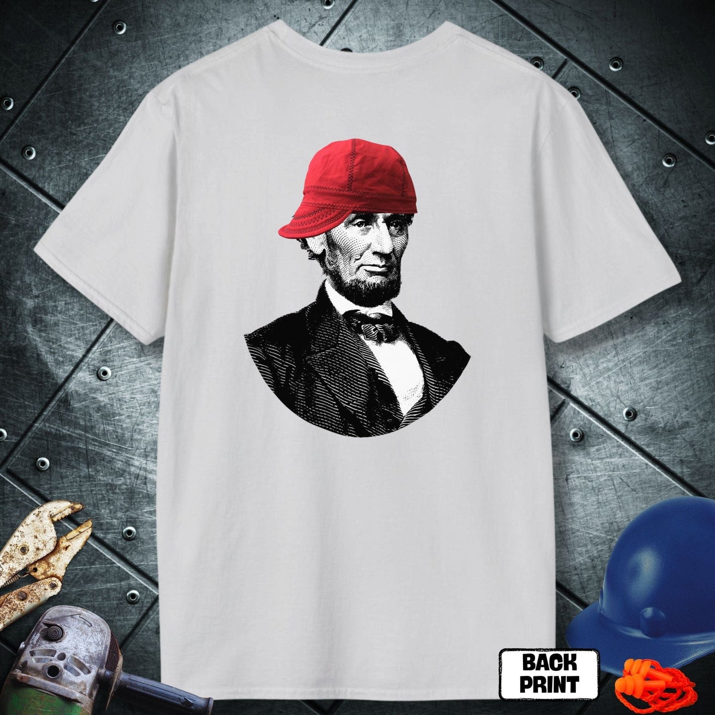 White Lincoln Welder (BackPrint) tshirt