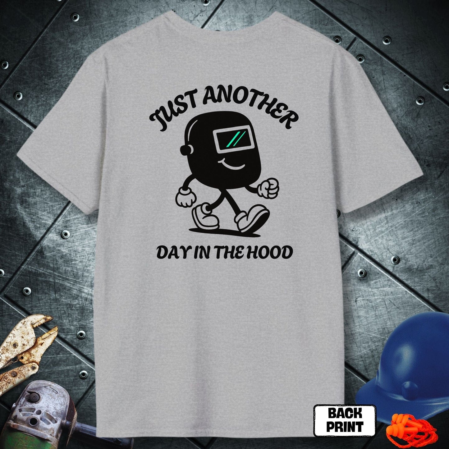 Sport Grey HOOD MODE (Backprint) Welder Shirt