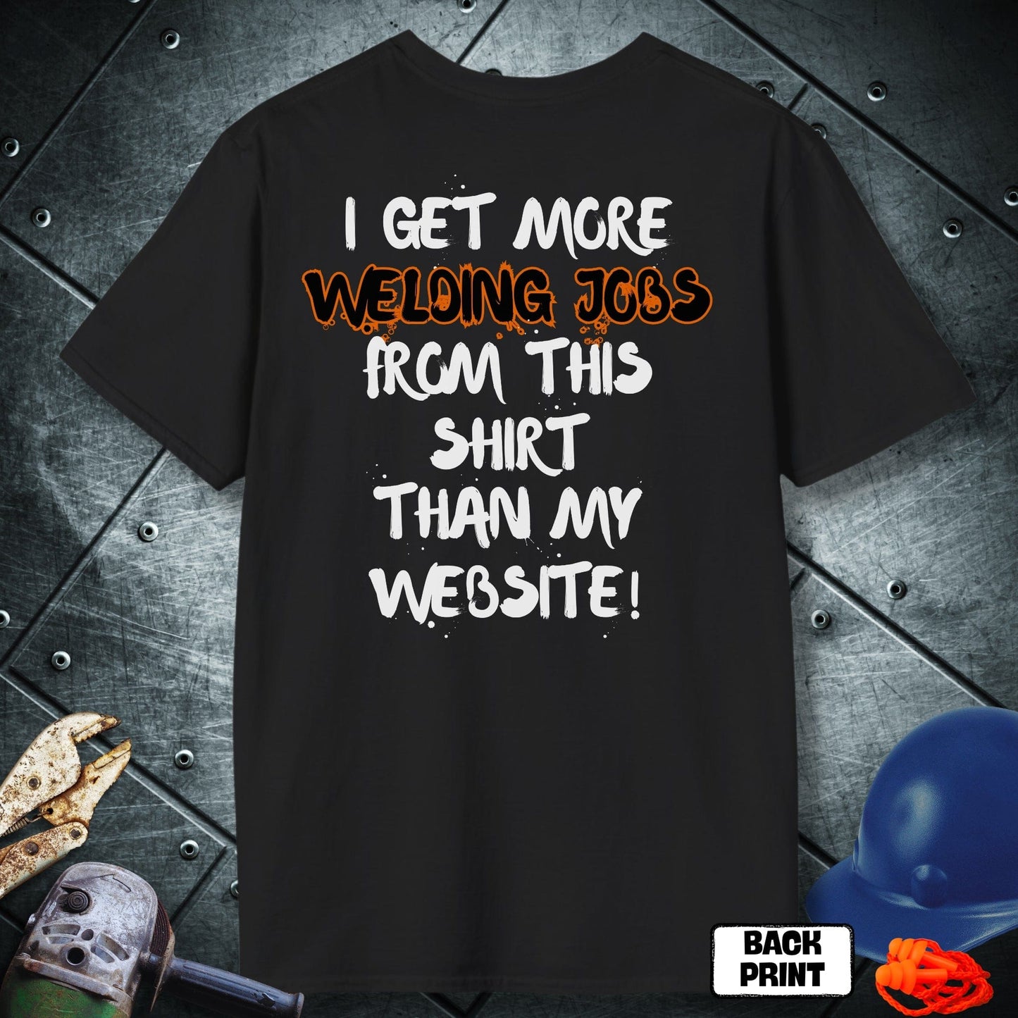 Black Tshirt Welding Hustle Magnet