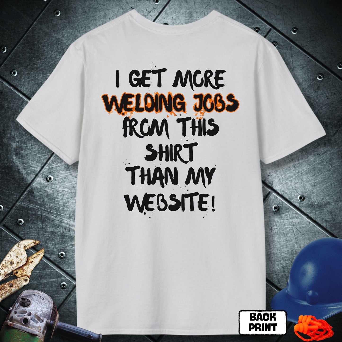 White Tshirt Welding Hustle Magnet