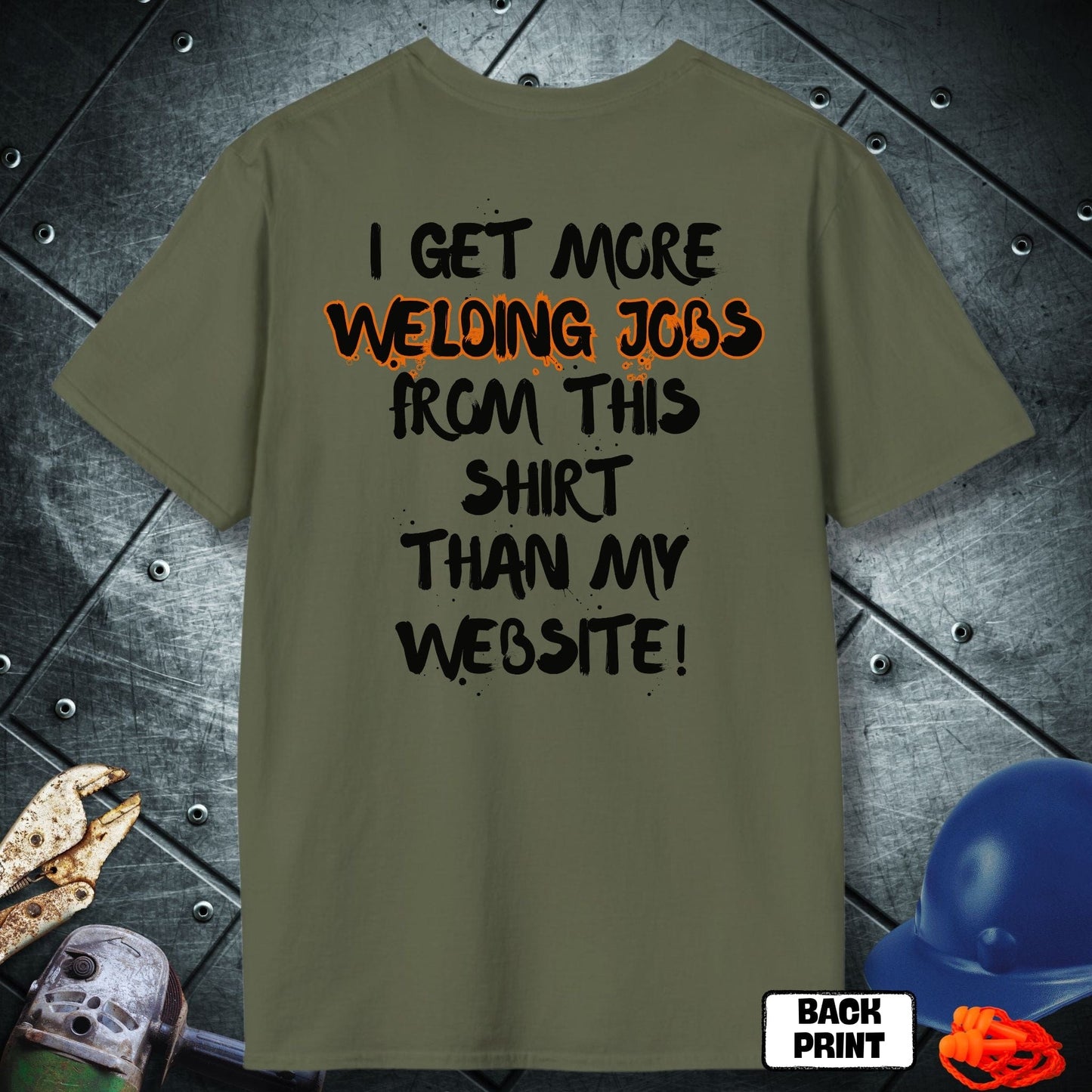 Military Green Tshirt Welding Hustle Magnet
