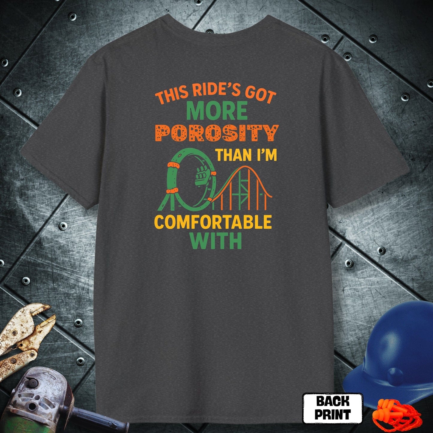 Dark Heather Roller Coaster Critic Welder TShirt