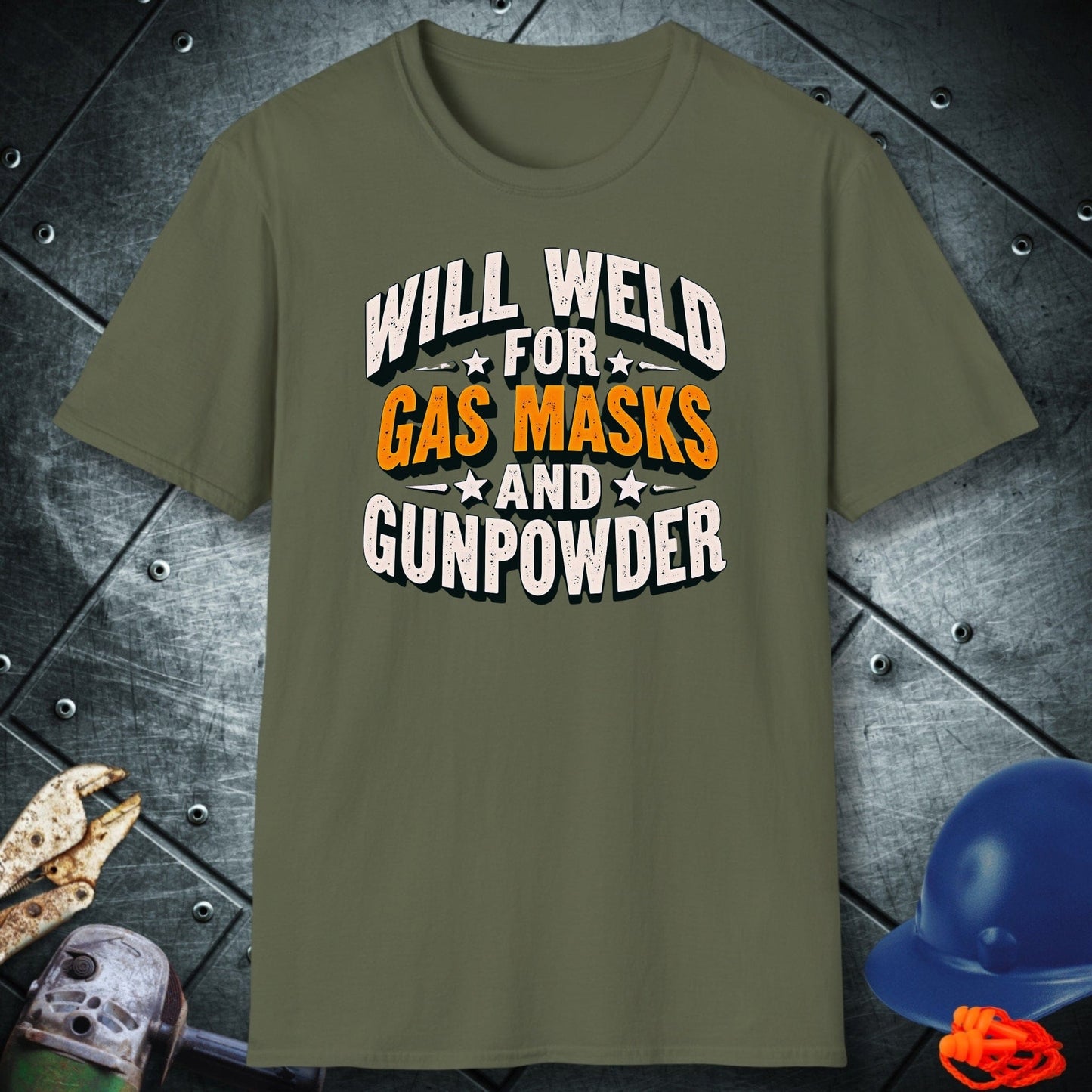 GASMASKS&Gunpowder welding shirt