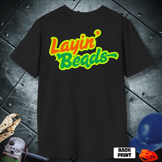 Black Layin Beads Welder tshirt