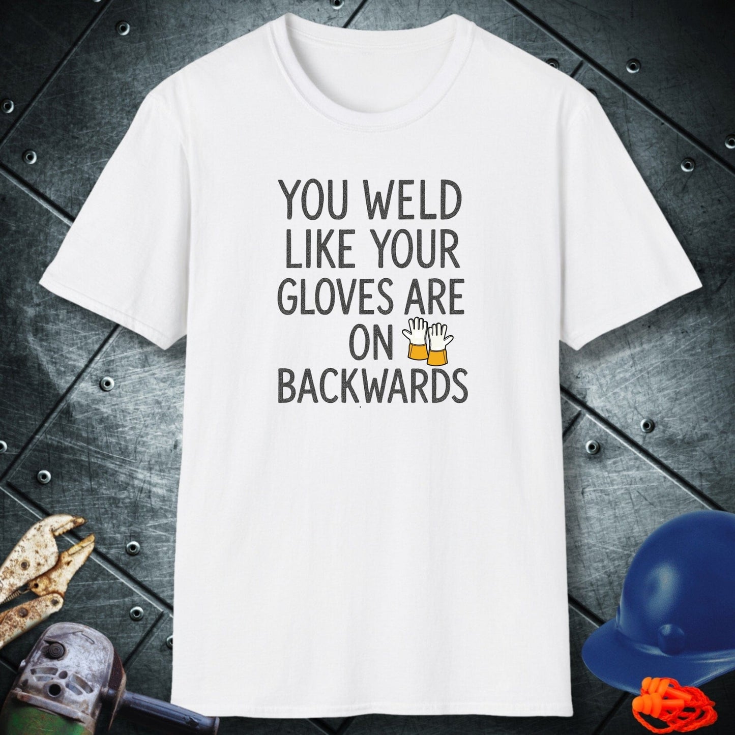 Backwards Man welder shirt