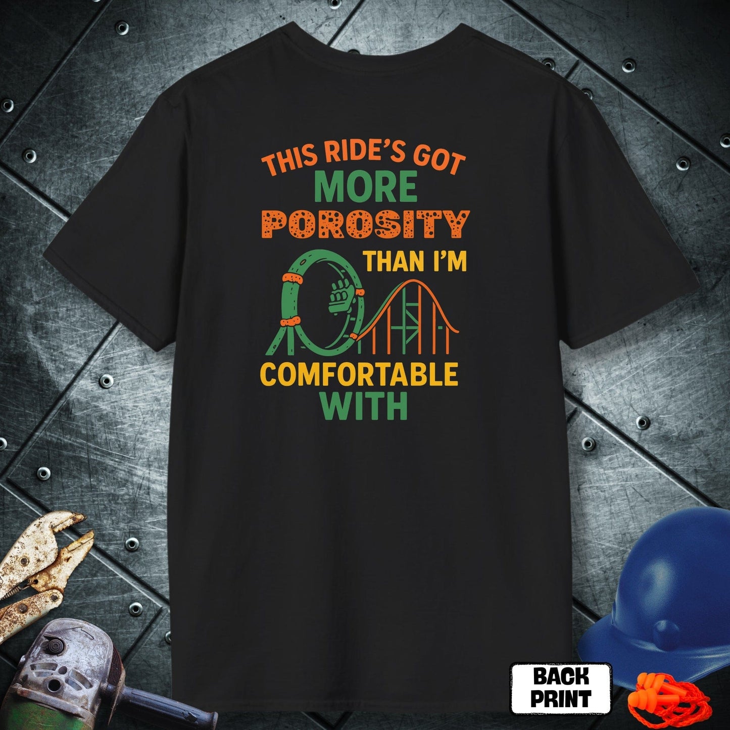Black Roller Coaster Critic Welder TShirt