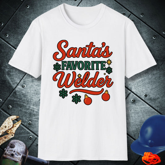 White Santa's Favorite Welder tshirt