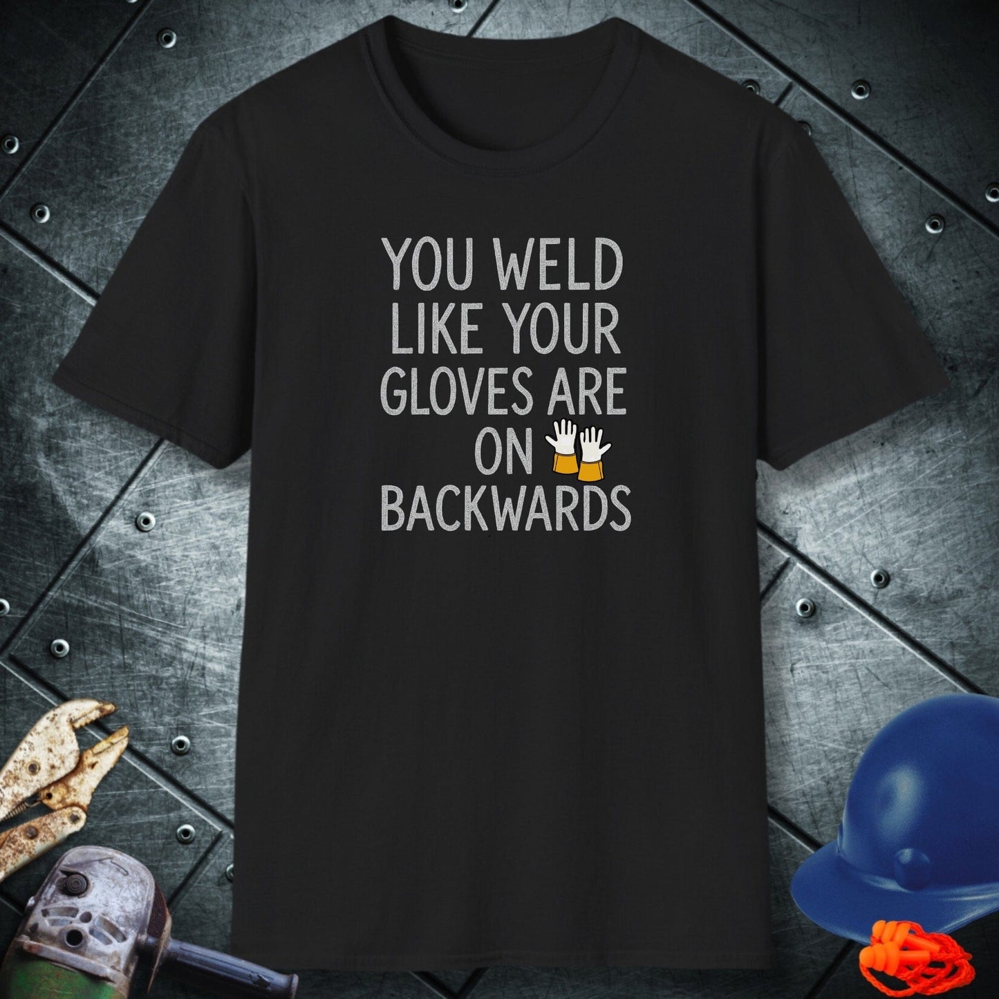 Backwards Man welder shirt