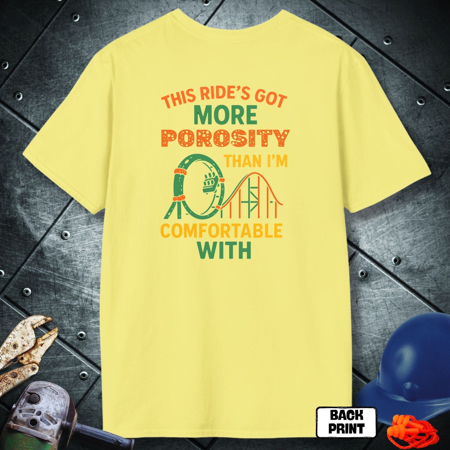 Cornsilk Roller Coaster Critic Welder TShirt