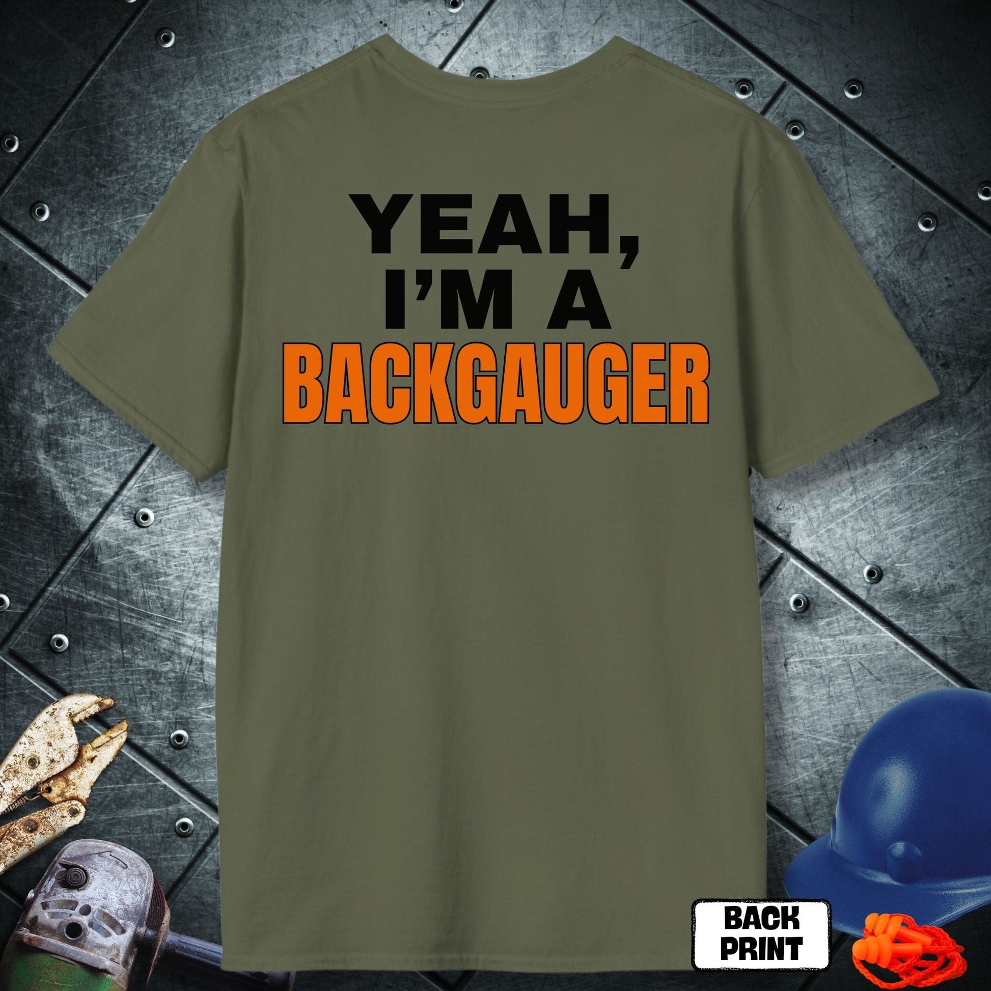 Military Green Backgauger tshirt