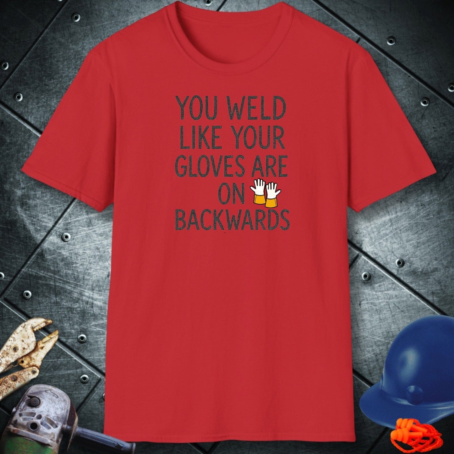 Backwards Man welder shirt