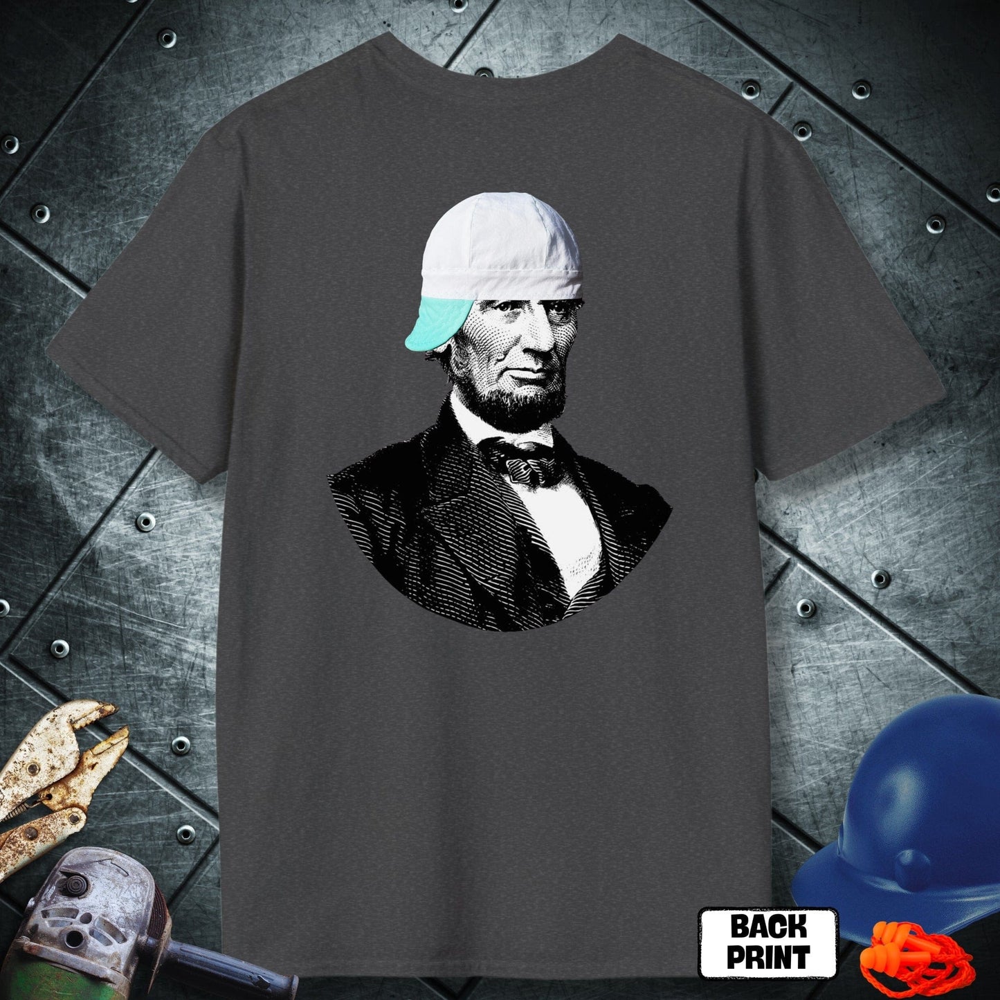 Dark Heather Lincoln Welder (white Beanie) Tshirt
